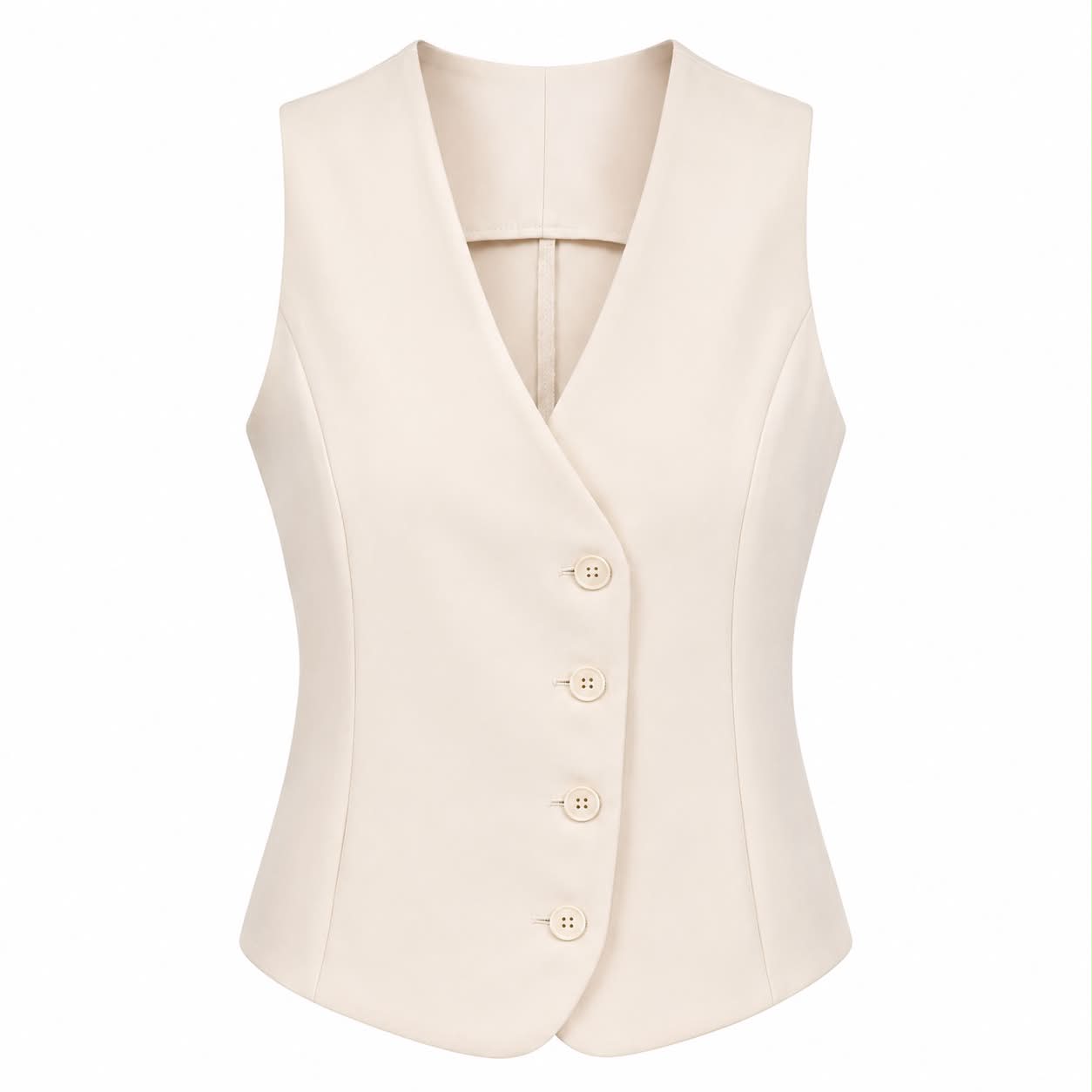 GILET ELEGANTE BEIGE SENZA MANICHE