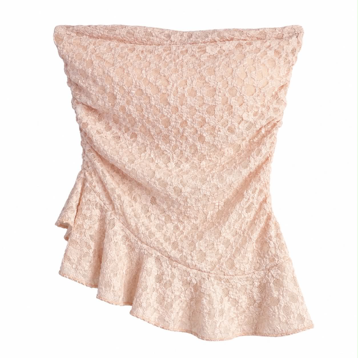 Top Rosa Cipria in Pizzo con Balza