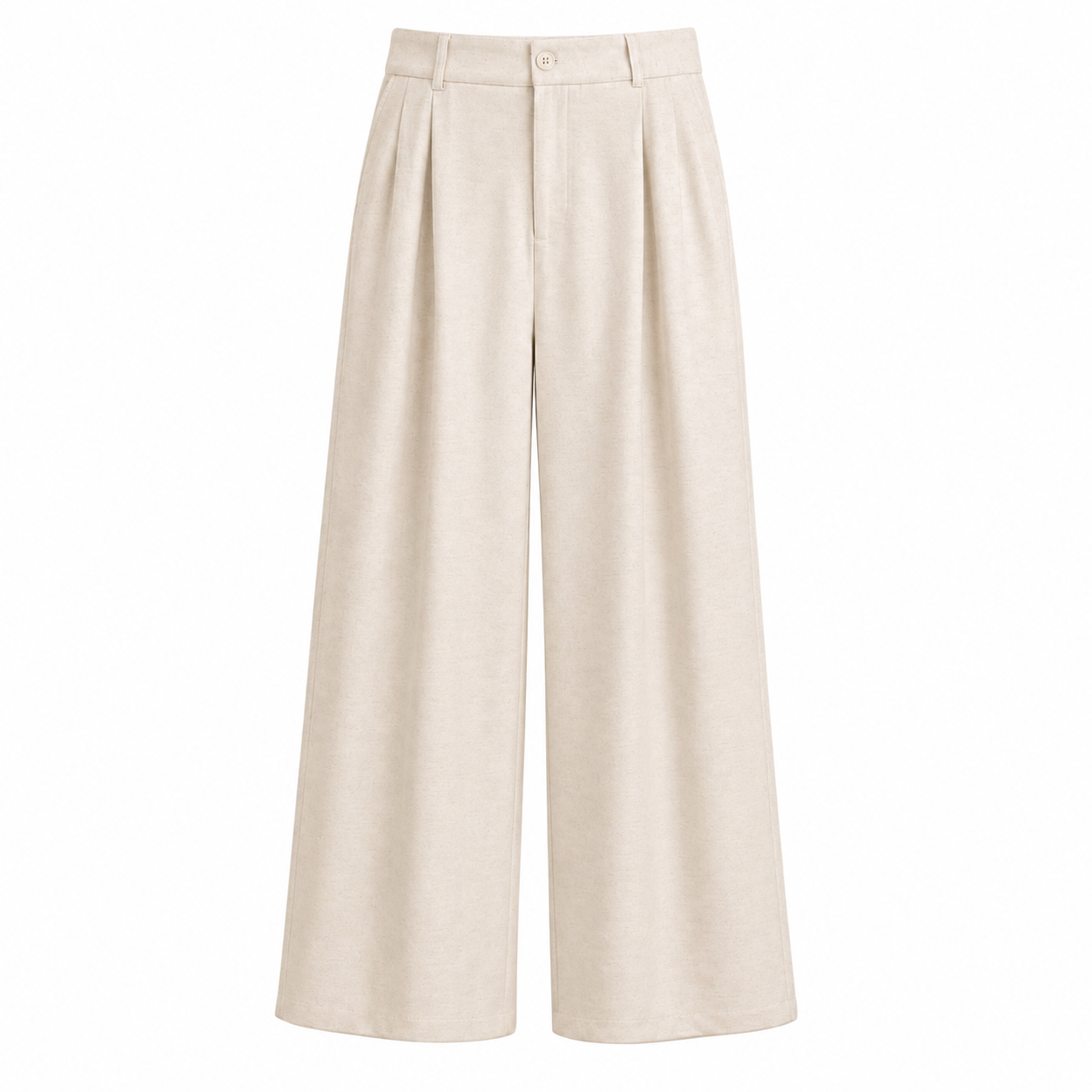 Pantaloni Wide Leg Beige Casual