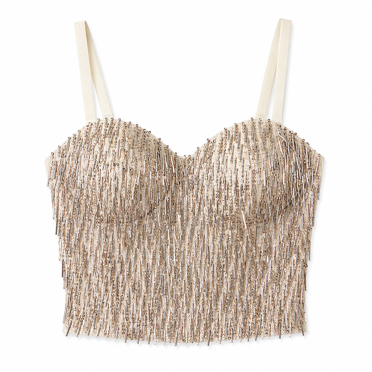 Top Gioiello Champagne con Frange Brillanti
