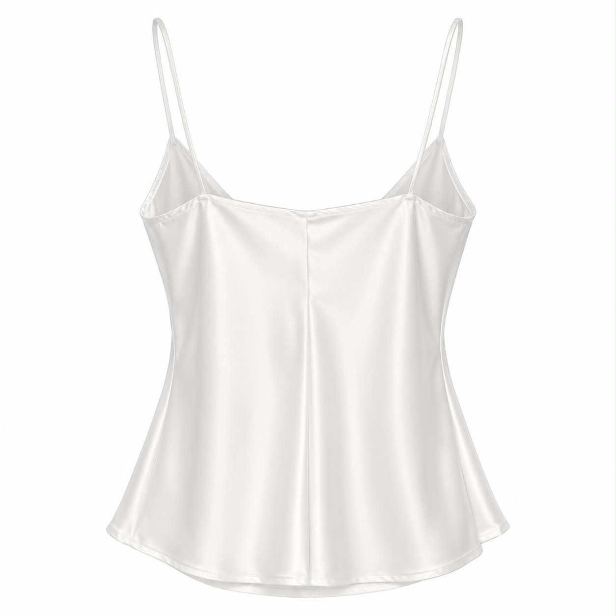 TOP SATINATO BIANCO CON SCOLLO MORBIDO