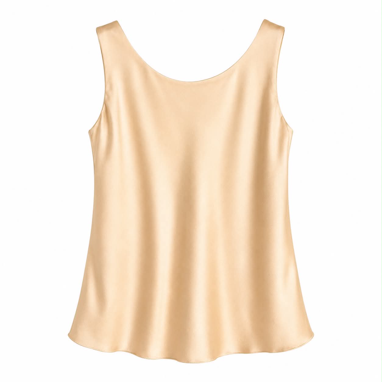 Top Satin Champagne con Scollo Morbido