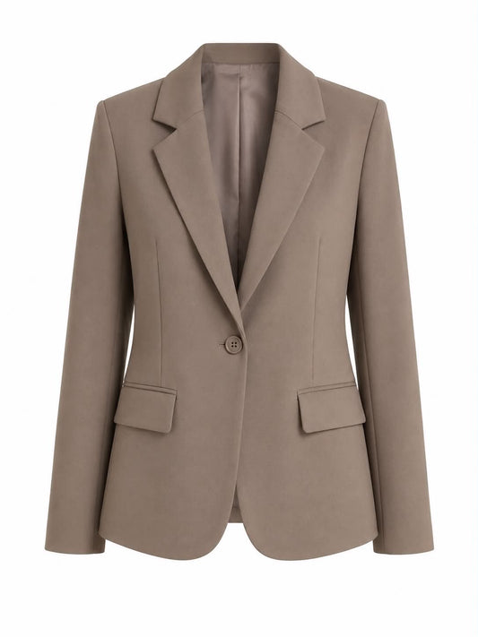Blazer Sartoriale Monopetto Strutturato – Tortora / Taupe