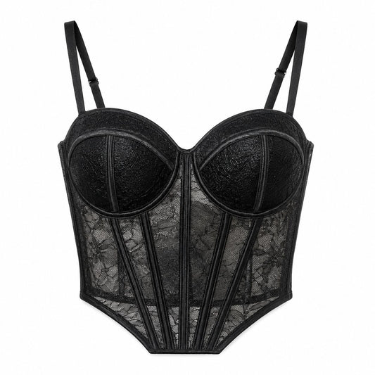 Corsetto Nero in Pizzo