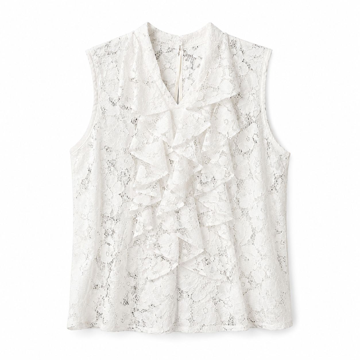 Blusa Bianca in Pizzo con Rouge