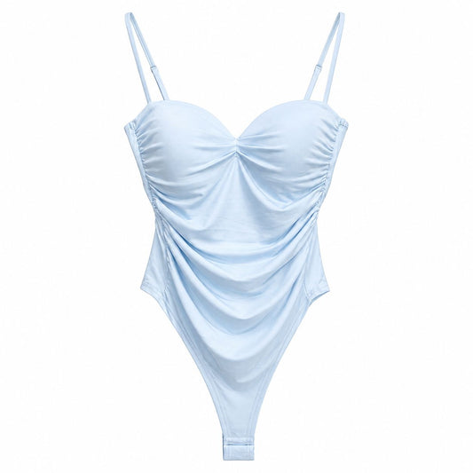 Body Azzurro Cielo Drappeggiato