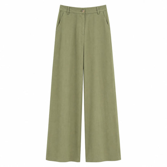 Pantalone Palazzo Verde Oliva