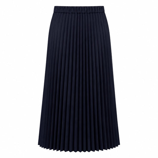 Gonna Lunga Plissettata Blu Navy