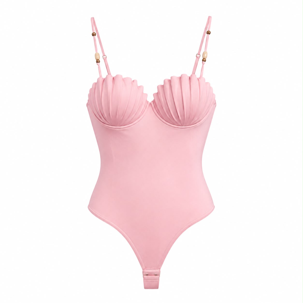 Body Rosa con Coppe a Conchiglia