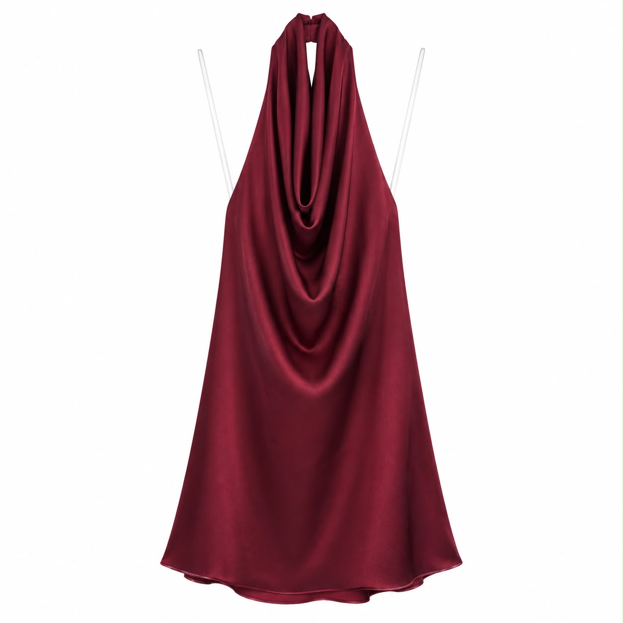 Top Satin Bordeaux con Schiena Aperta
