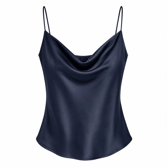 TOP SATINATO BLU NAVY