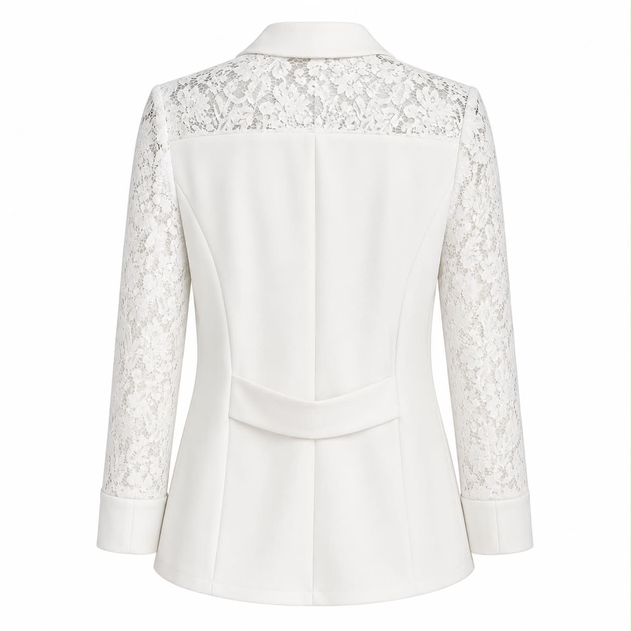 BLAZER ELEGANTE BIANCO CON PIZZO