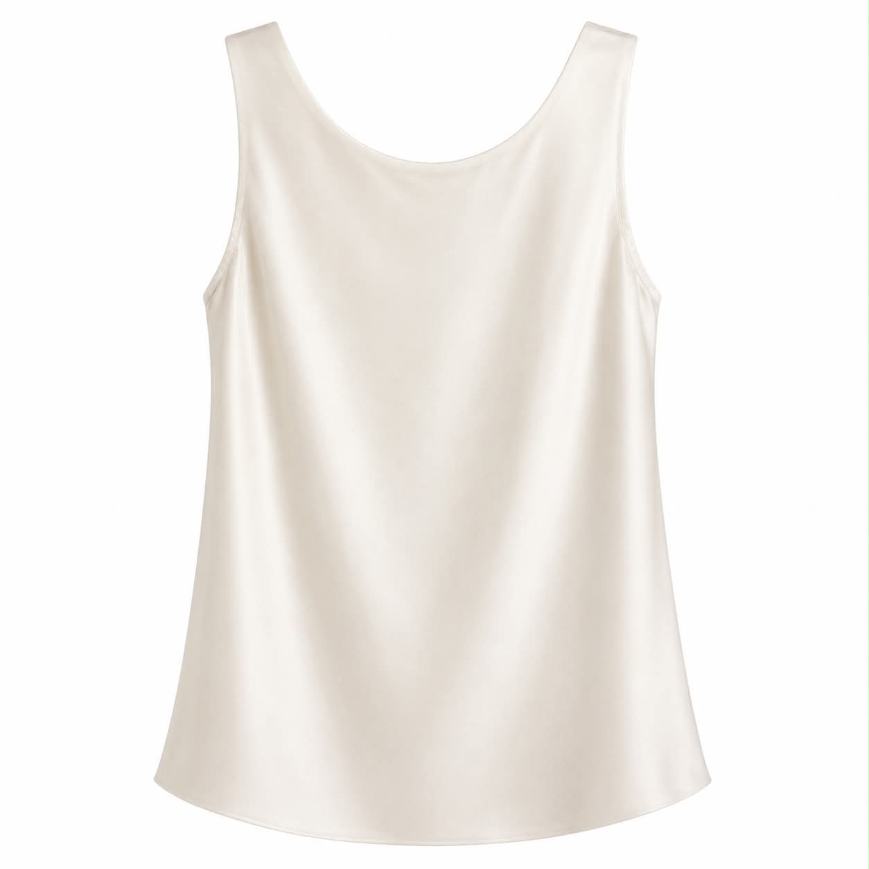 Top Satin Bianco con Scollo Drappeggiato