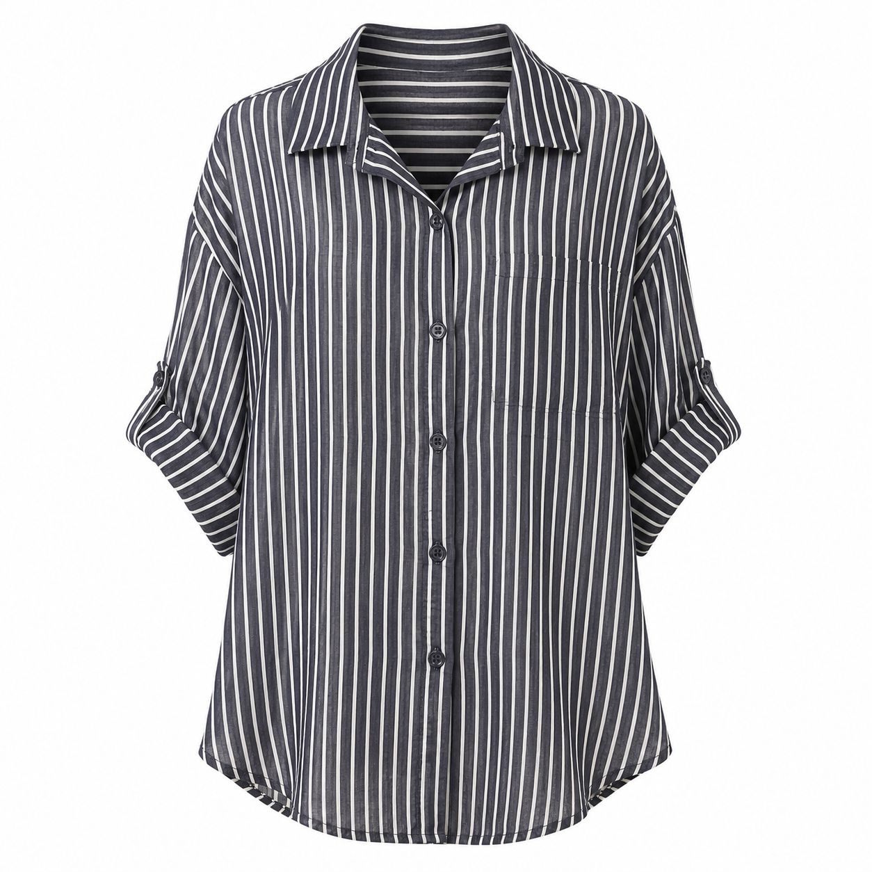 Camicia a Righe Grigio Antracite