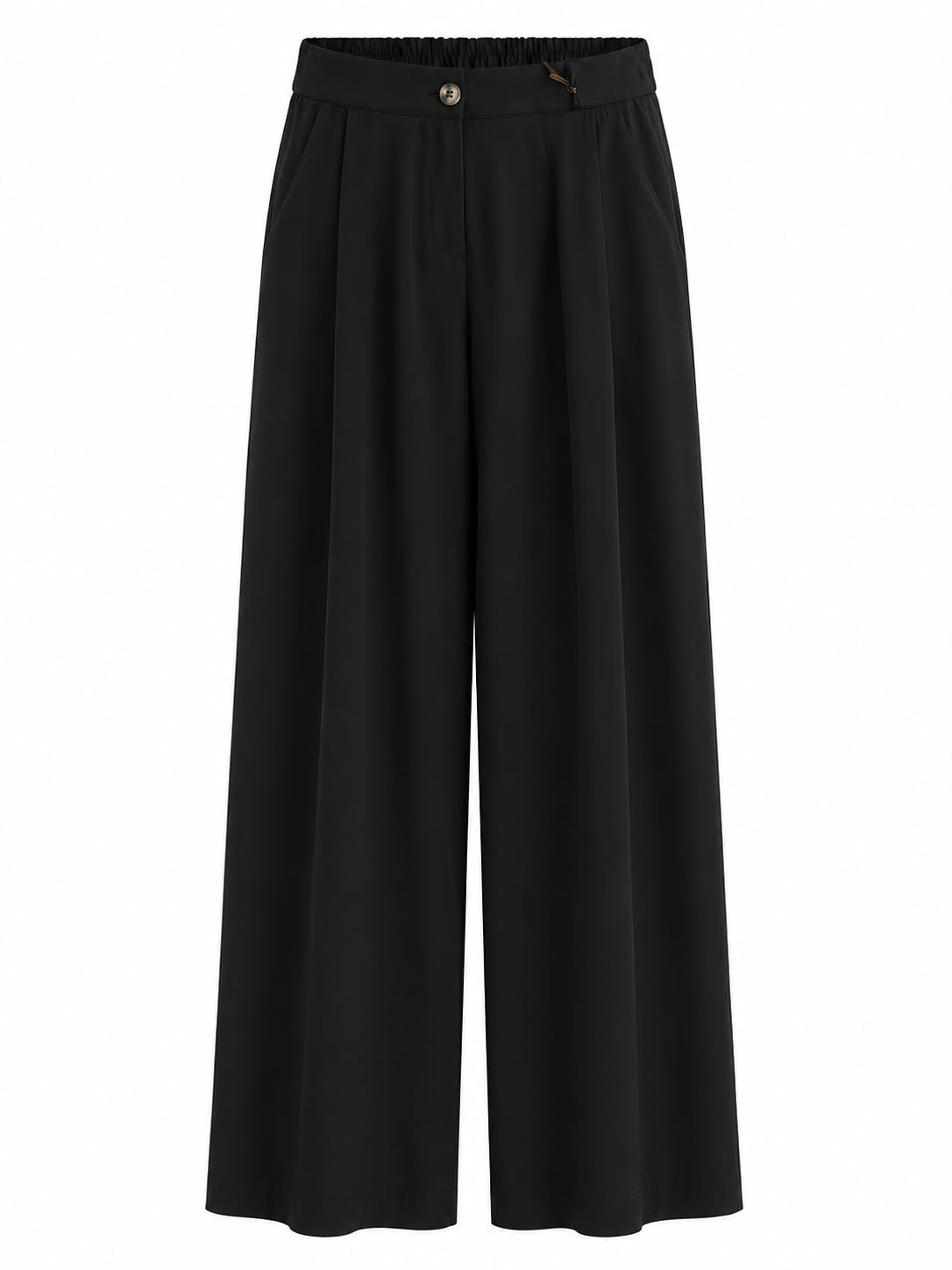 Pantalone Nero Palazzo a Vita Alta