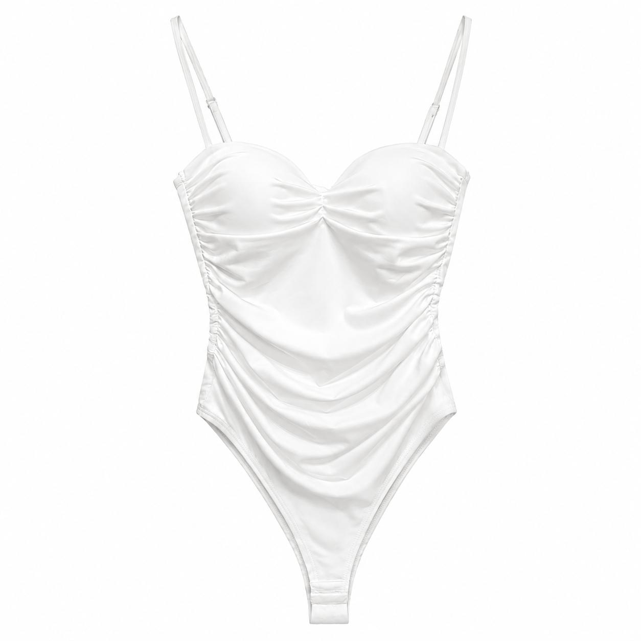 Body Bianco Drappeggiato