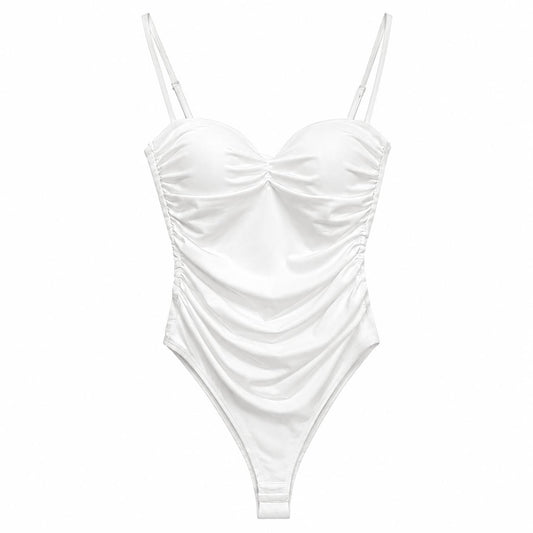 Body Bianco Drappeggiato