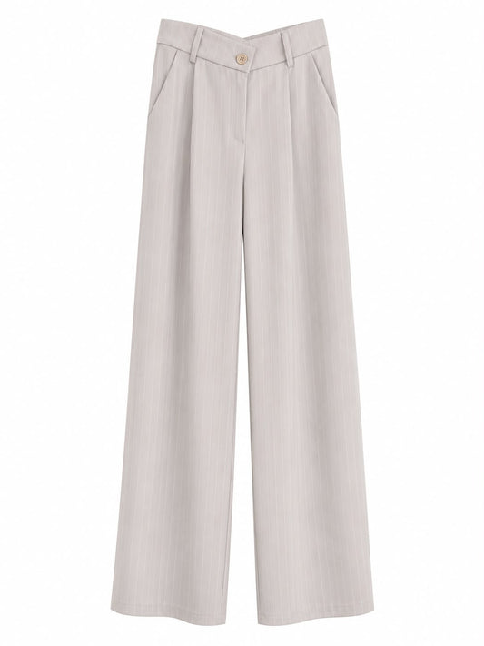 Pantalone Palazzo Gessato a Vita Alta
