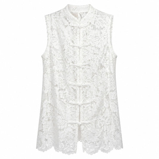 Gilet in Pizzo Bianco