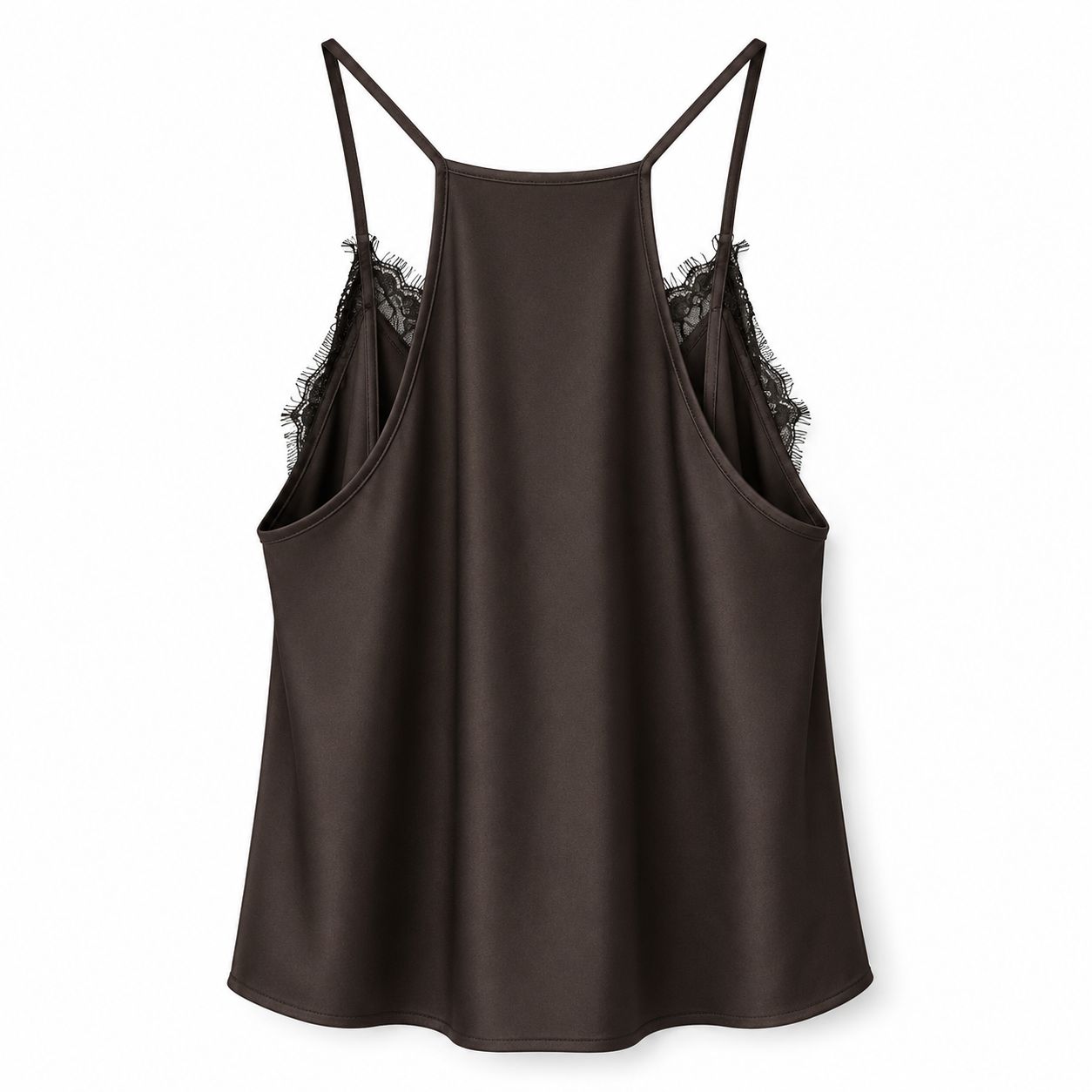 Top Satin Cioccolato con Pizzo
