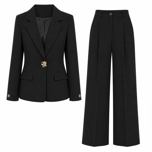 COMPLETO NERO ELEGANTE CON DETTAGLI ORO